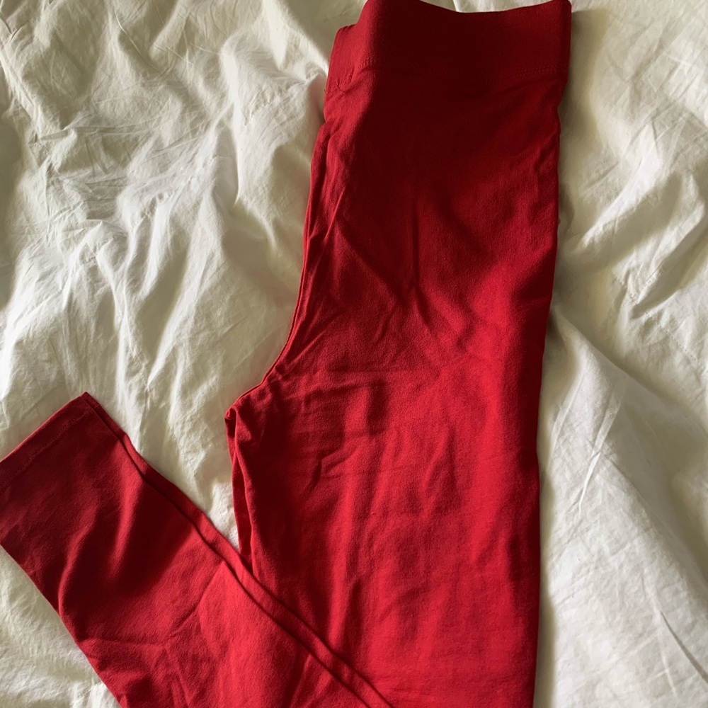 Red leggings